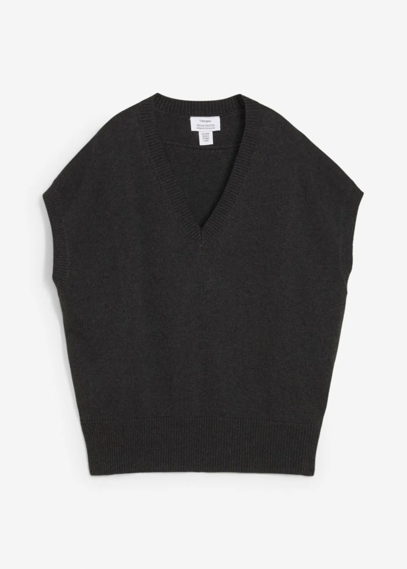 bonprix bonprix Esenciales|Jerséis>Jersey sin mangas de algodón puro Antracita jaspeado