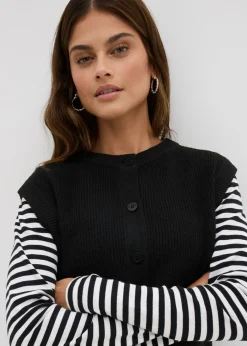 Mujer bonprix bonprix Jersey sin mangas de punto grueso