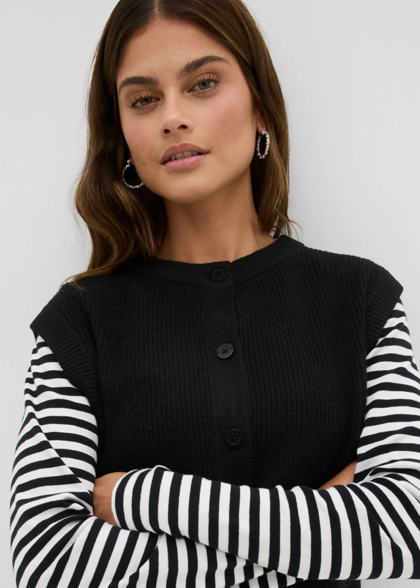 Mujer bonprix bonprix Jersey sin mangas de punto grueso