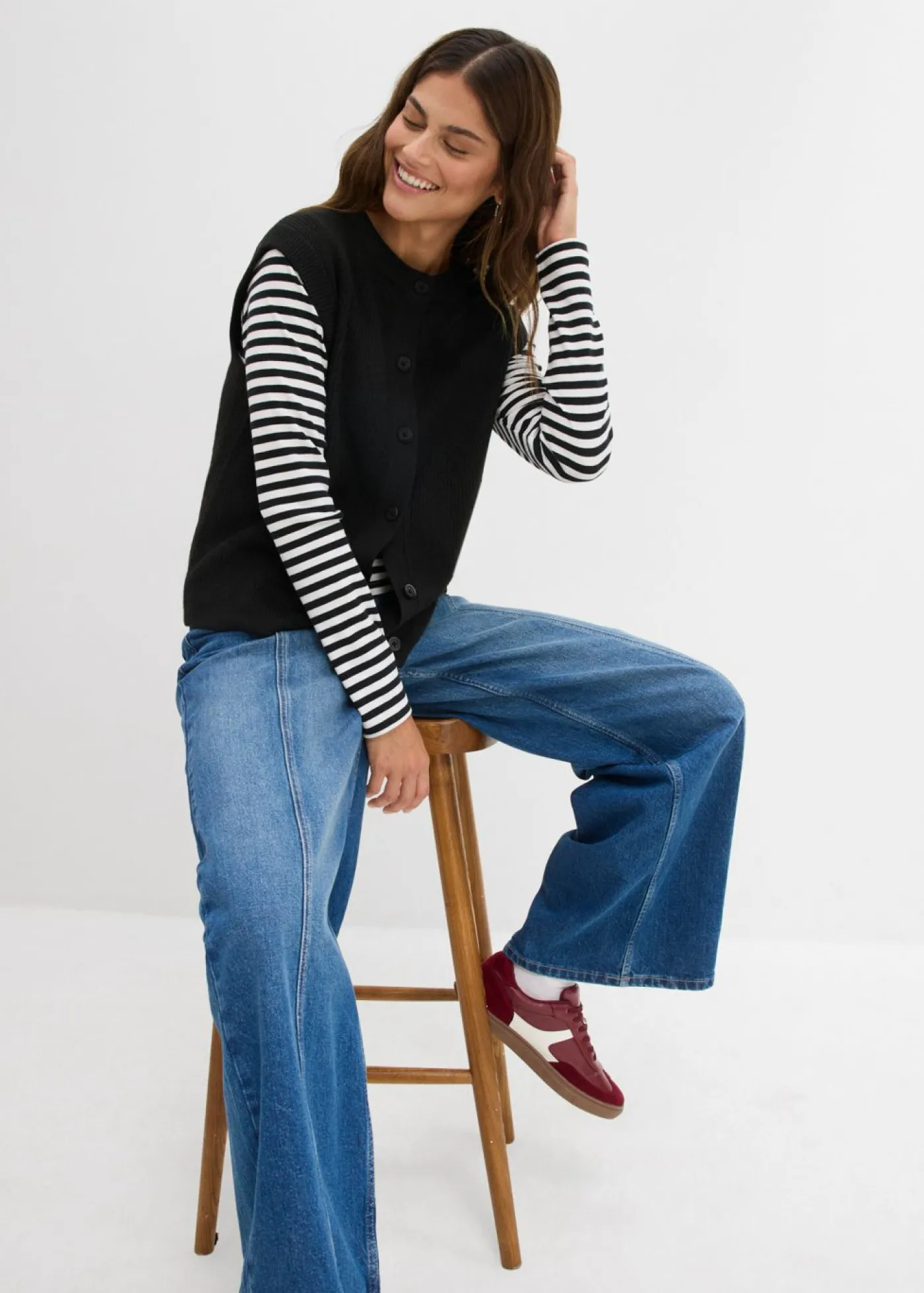 Mujer bonprix bonprix Jersey sin mangas de punto grueso