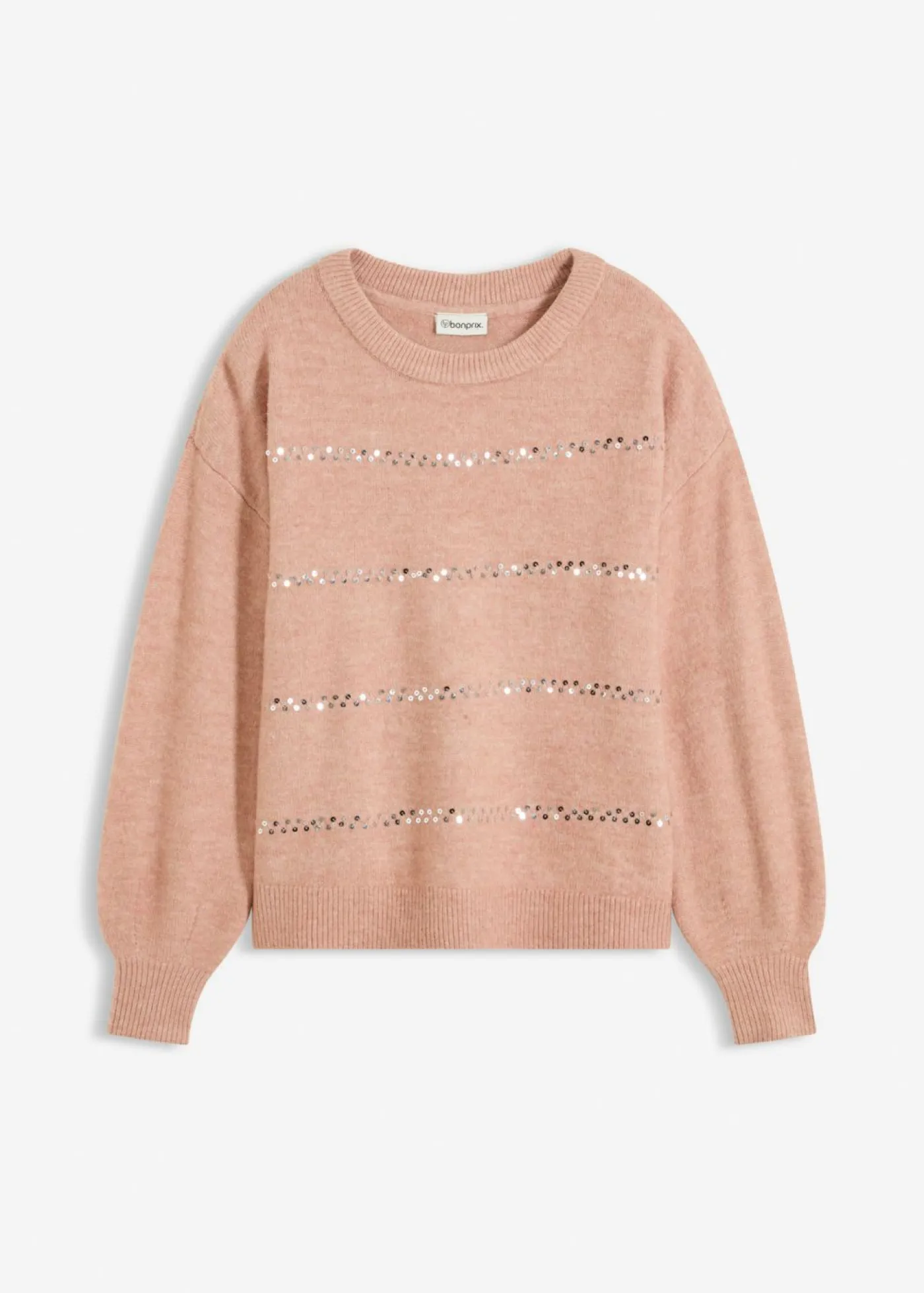Mujer bonprix bonprix Jersey tipo boxy con lentejuelas