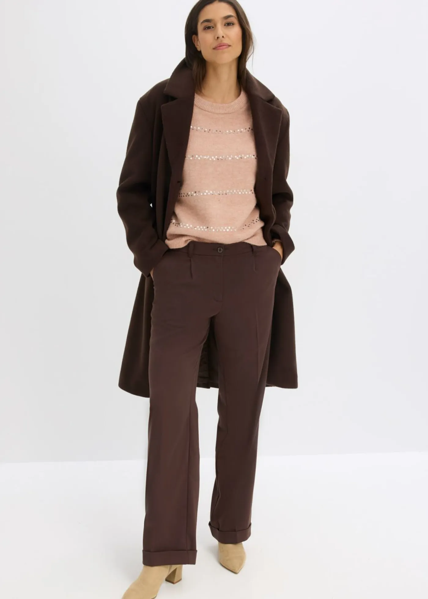 Mujer bonprix bonprix Jersey tipo boxy con lentejuelas