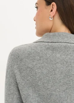 Mujer bonprix bonprix Jersey tipo polo con contenido de lana