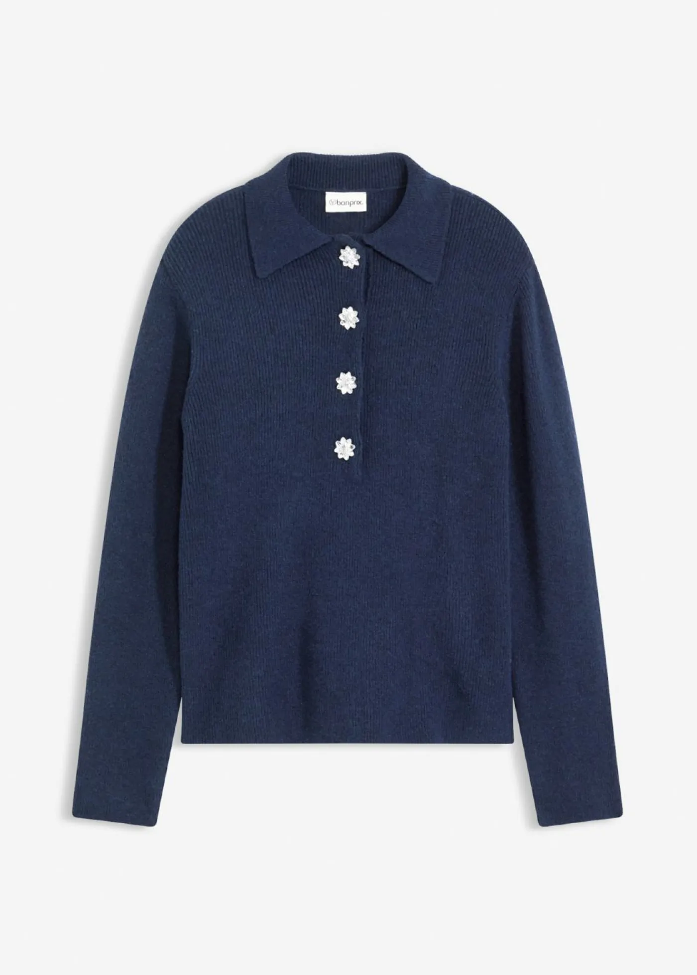 Mujer bonprix bonprix Jersey tipo polo con contenido de lana