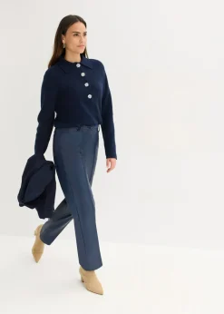 Mujer bonprix bonprix Jersey tipo polo con contenido de lana