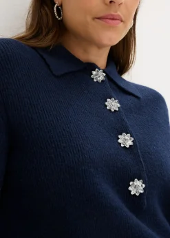 Mujer bonprix bonprix Jersey tipo polo con contenido de lana