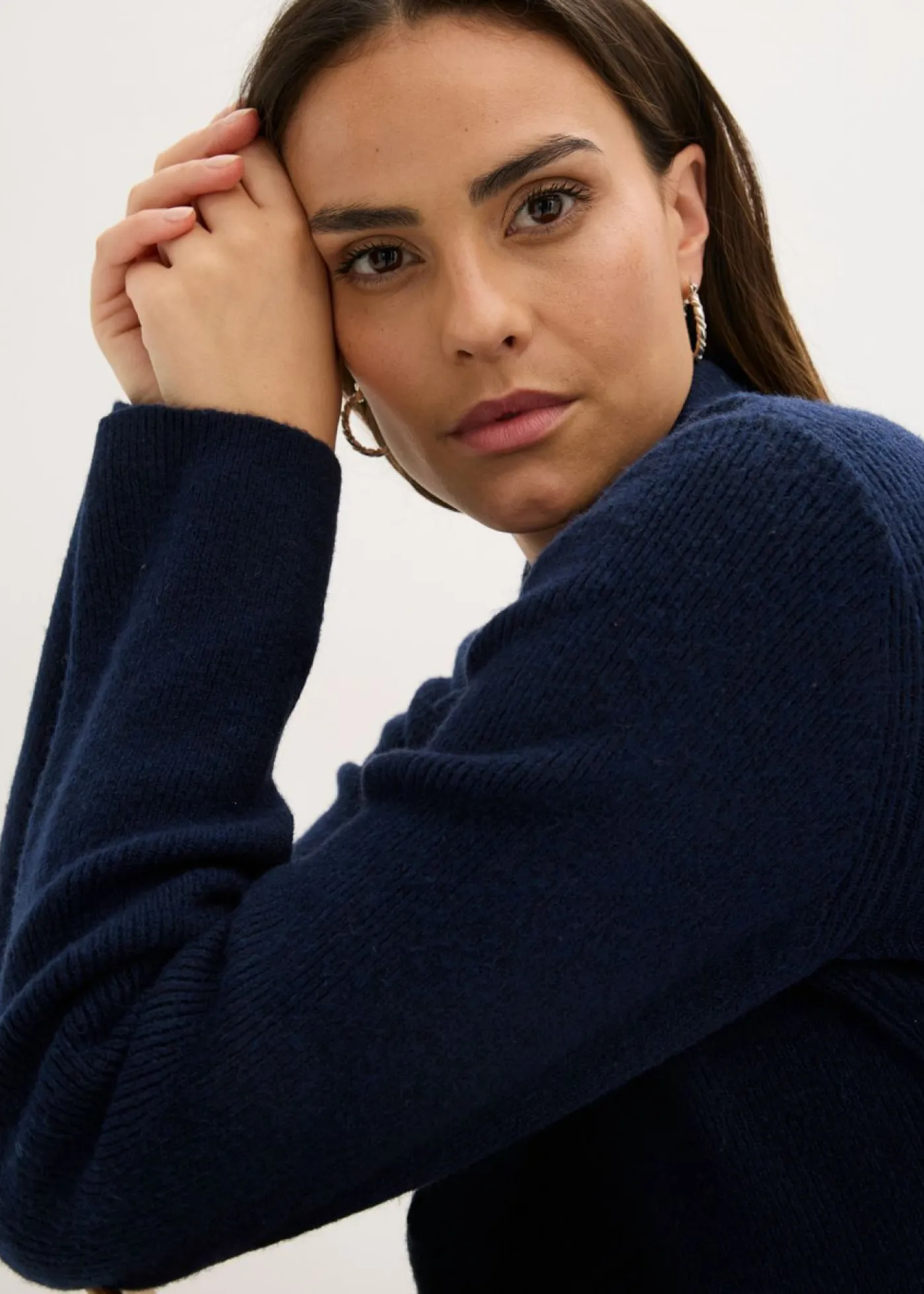 Mujer bonprix bonprix Jersey tipo polo con contenido de lana