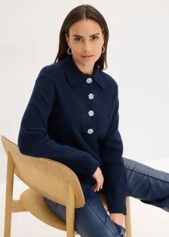 Mujer bonprix bonprix Jersey tipo polo con contenido de lana