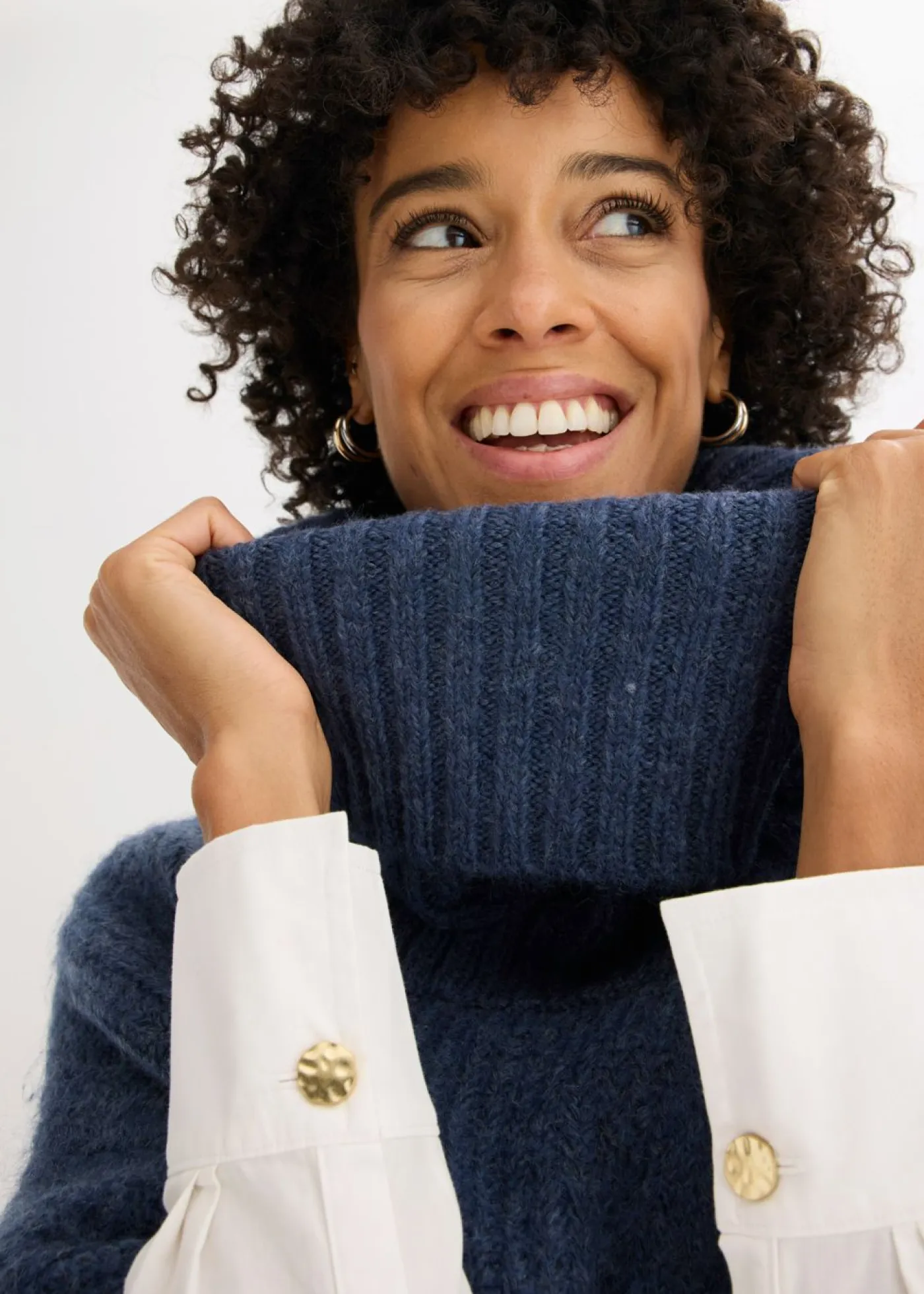 bonprix bonprix Ponchos|Jerséis>Jersey tipo poncho con mezcla de lana antracita