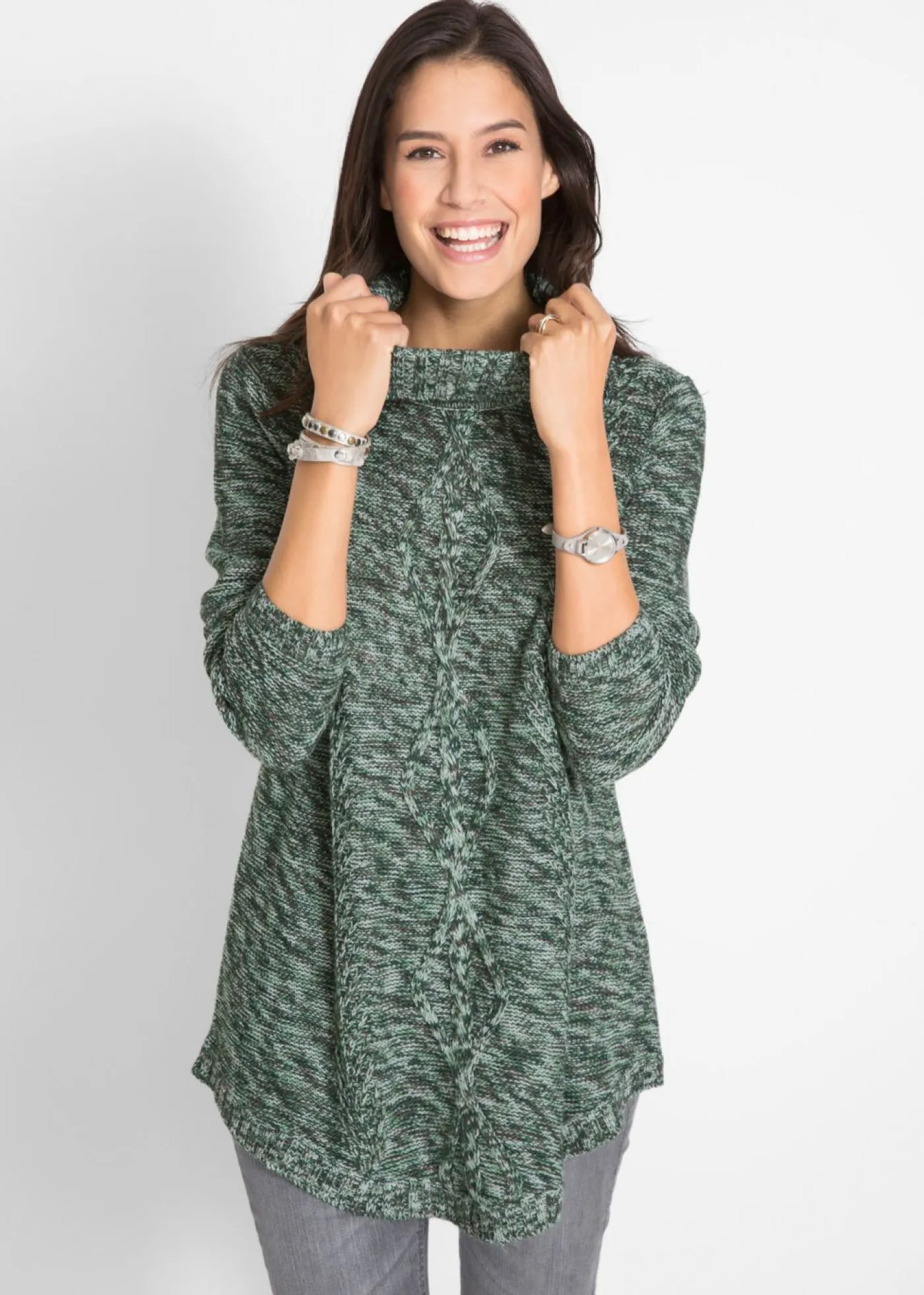 Mujer bonprix bonprix Jersey tipo poncho de manga larga