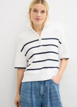 Mujer bonprix bonprix Jersey tipo troyer con contenido de algodón