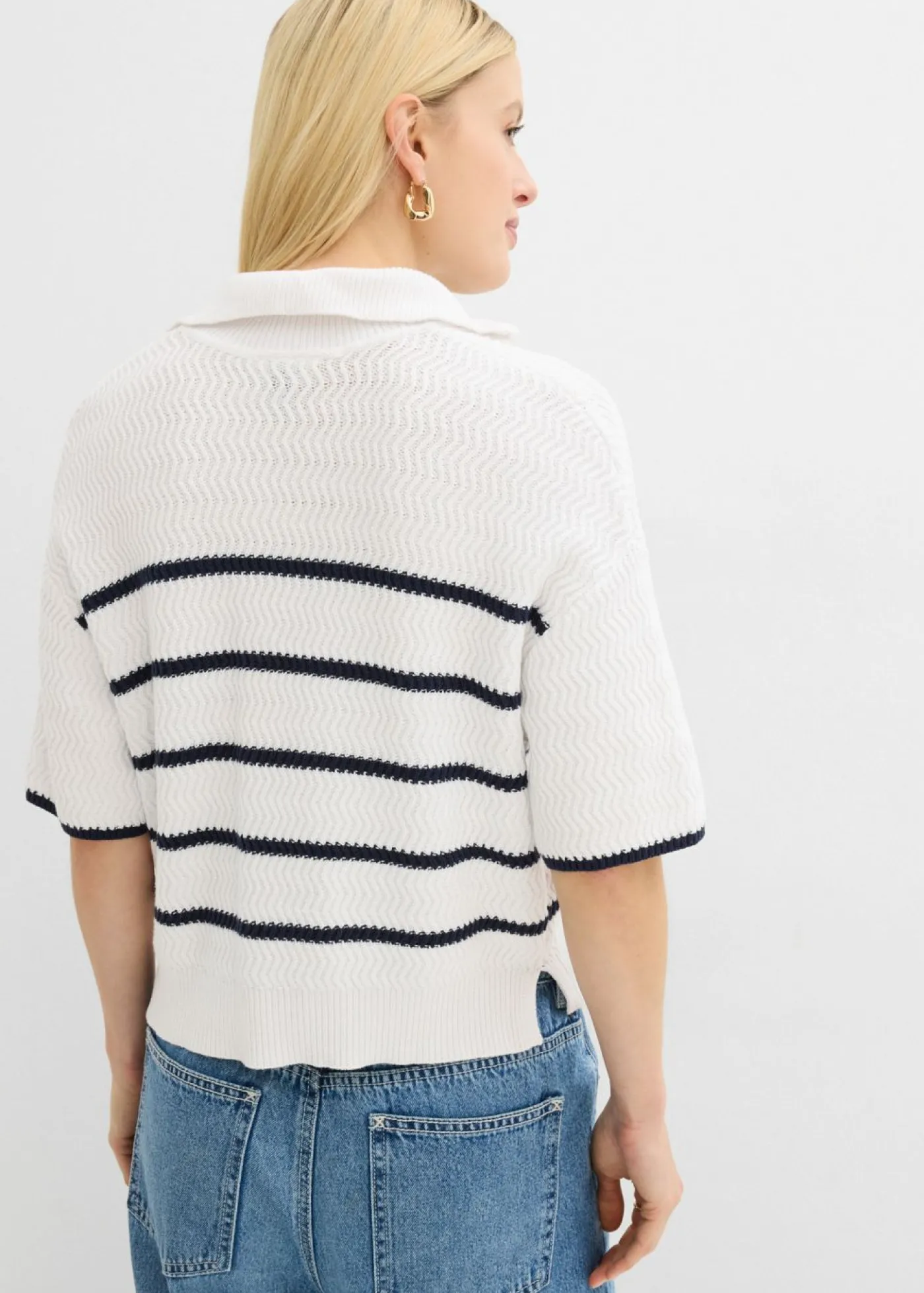 Mujer bonprix bonprix Jersey tipo troyer con contenido de algodón