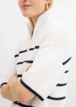 Mujer bonprix bonprix Jersey tipo troyer con contenido de algodón