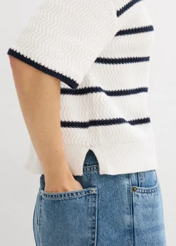 Mujer bonprix bonprix Jersey tipo troyer con contenido de algodón