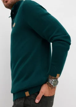 Hombre bonprix bonprix Jersey tipo troyer de algodón puro