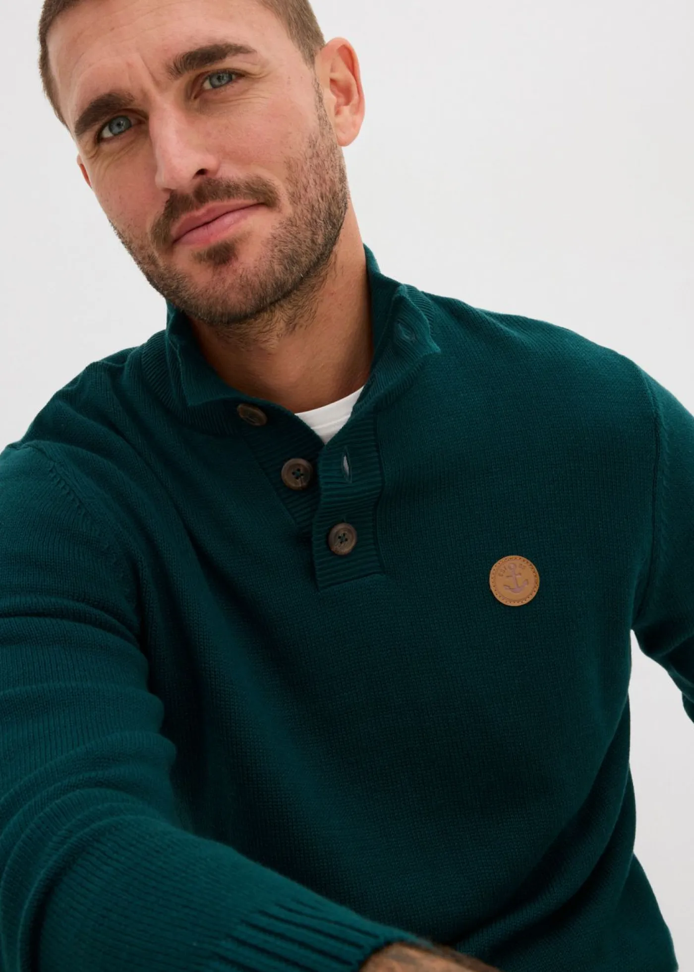 Hombre bonprix bonprix Jersey tipo troyer de algodón puro