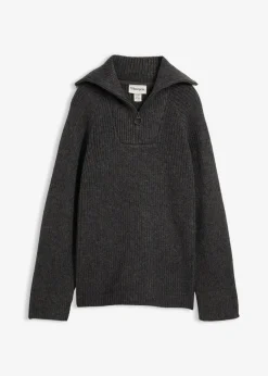 Mujer bonprix bonprix Jersey tipo troyer de canalé