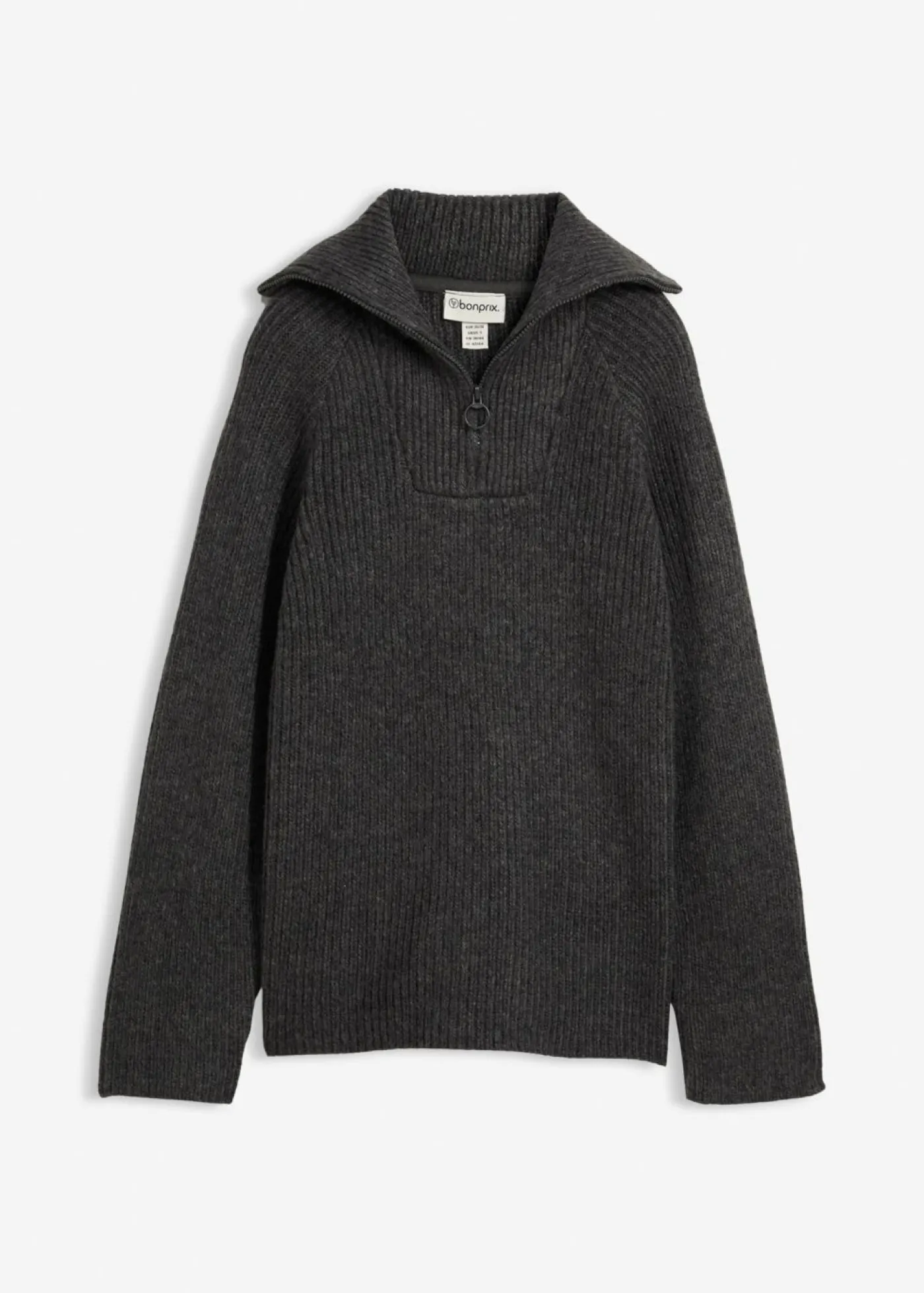 Mujer bonprix bonprix Jersey tipo troyer de canalé