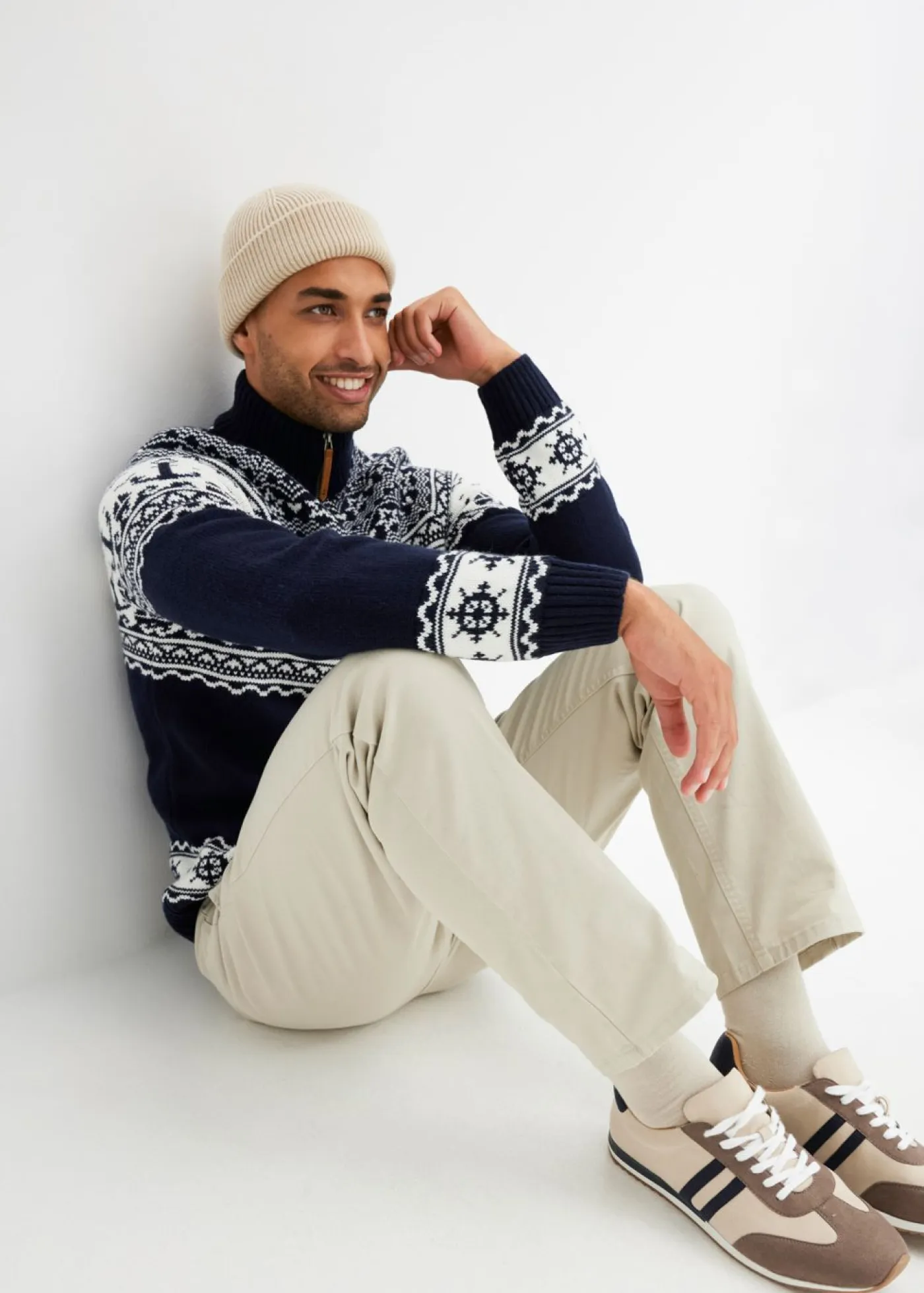 Hombre bonprix bonprix Jersey troyer con patrón nórdico