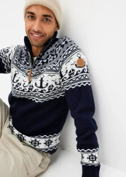 Hombre bonprix bonprix Jersey troyer con patrón nórdico