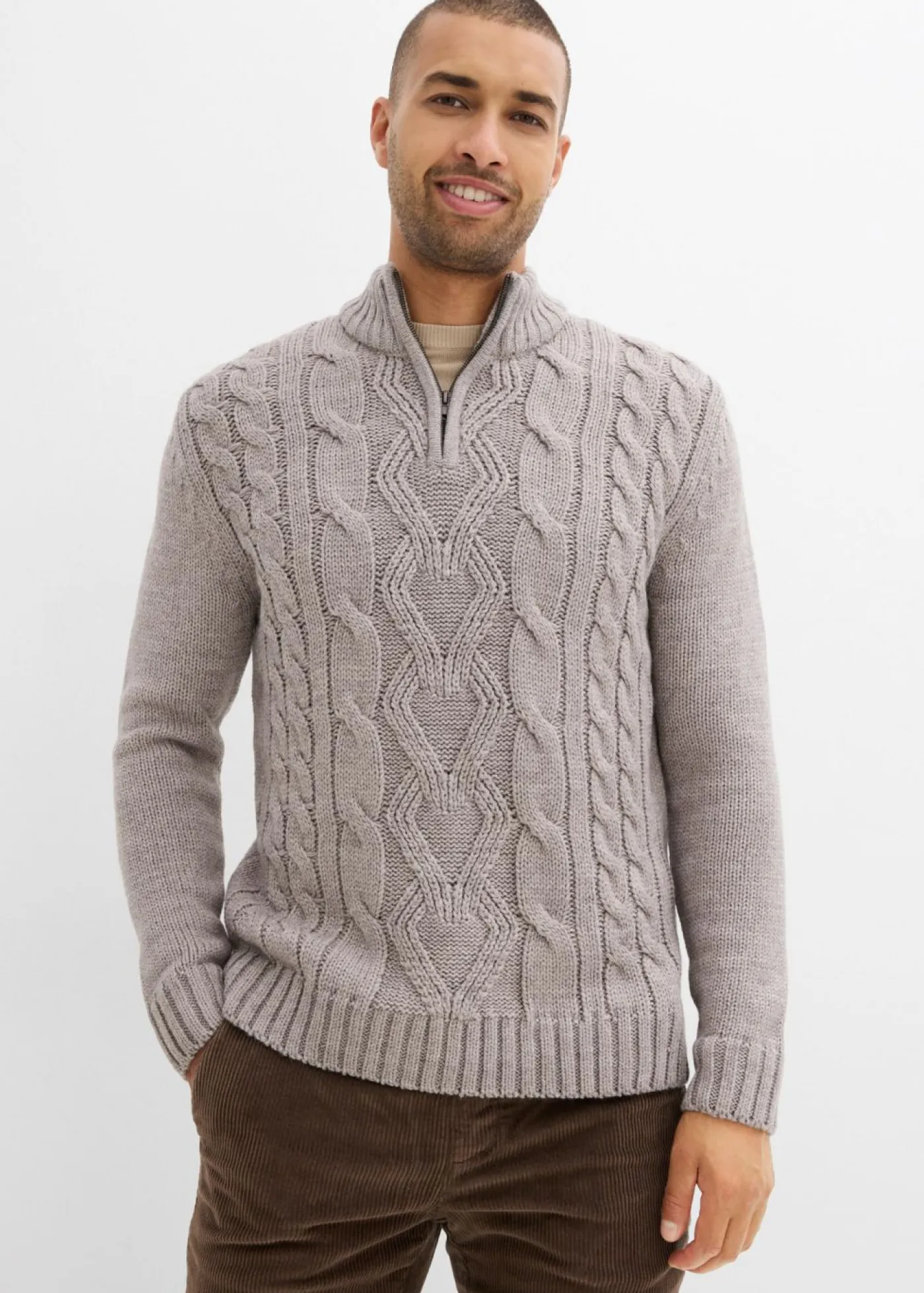 Hombre bonprix bonprix Jersey troyer con patrón trenzado