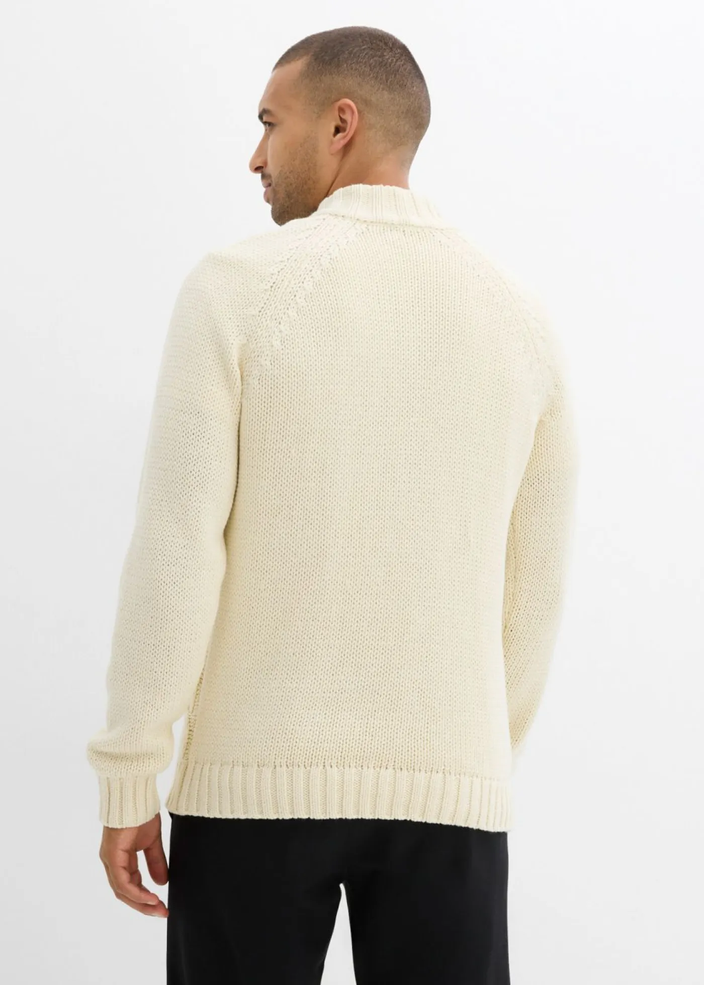 Hombre bonprix bonprix Jersey troyer de punto grueso con diseño trenzado, en suave mezcla de algodón