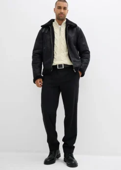 Hombre bonprix bonprix Jersey troyer de punto grueso con diseño trenzado, en suave mezcla de algodón