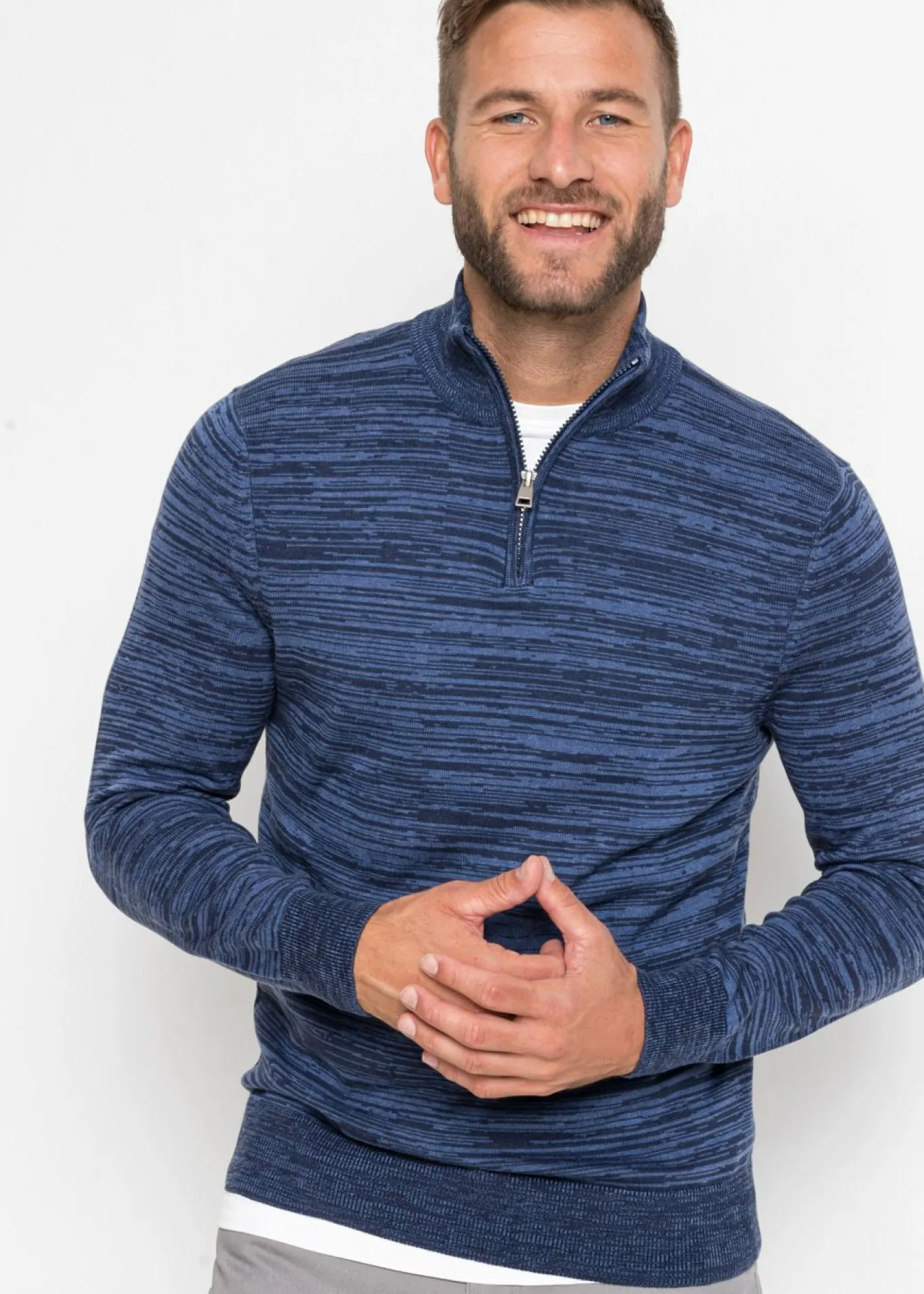 Hombre bonprix bonprix Jersey troyer jaspeado con algodón