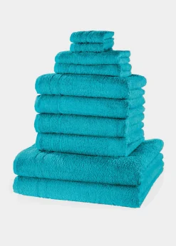 bonprix bonprix Muebles De Baño·Toallas De Baño|Toallas>Juego de toallas de mano de algodón (10 piezas) Azul petróleo