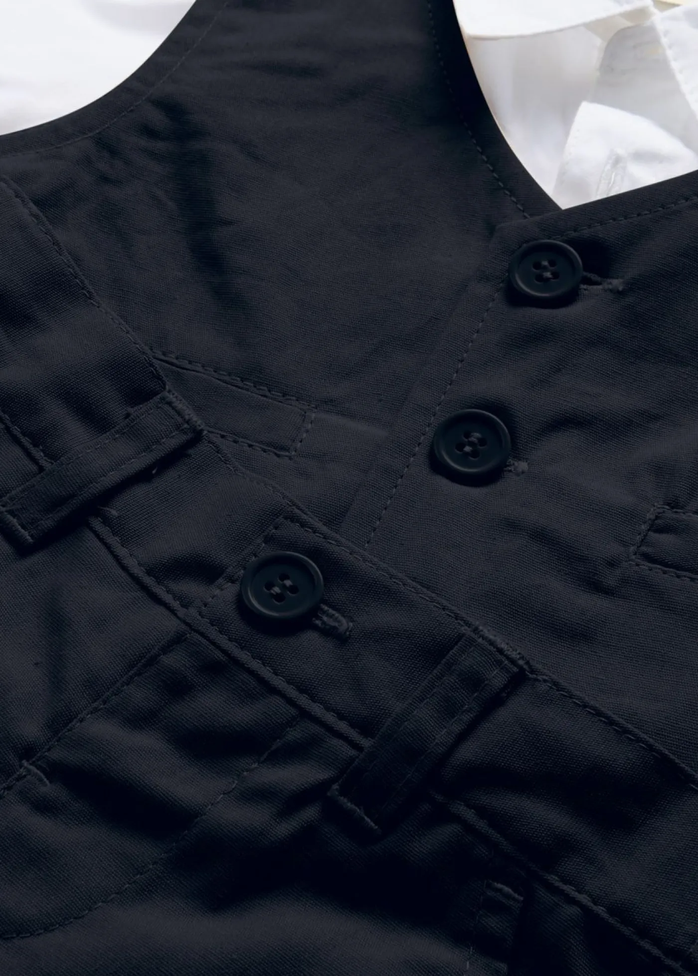 bonprix bonprix Pantalones|Partes De Arriba>Juego de trajes con camisa, chaleco y pantalones de algodón puro (3 piezas) Blanco-azul oscuro