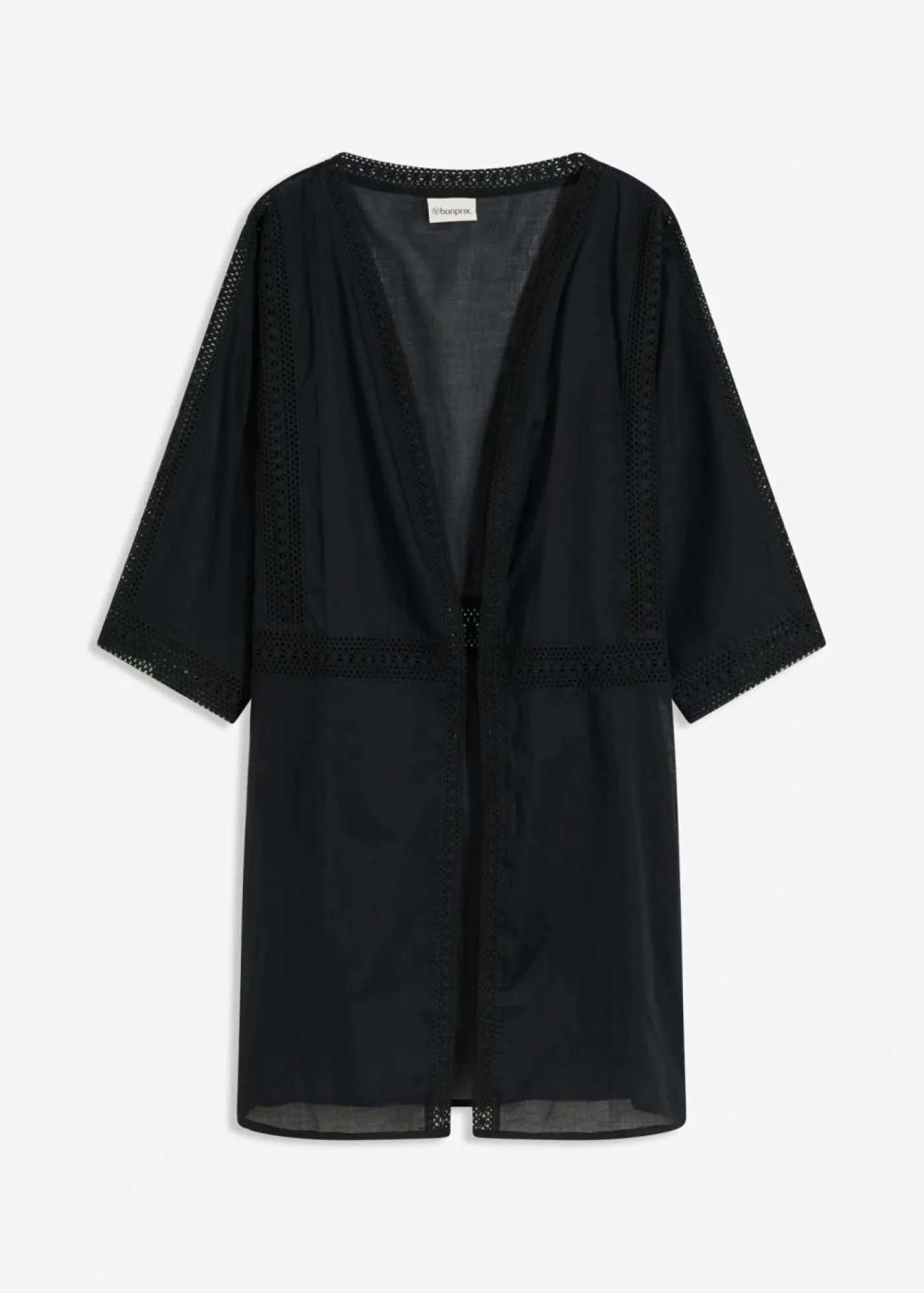 bonprix bonprix Ropa De Playa|Camisas Y Blusas>Kimono de playa Negro