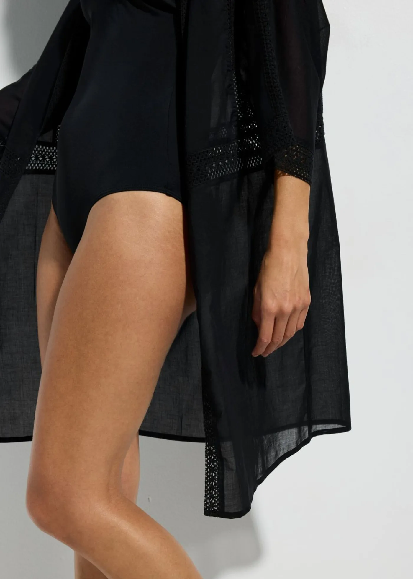 bonprix bonprix Ropa De Playa|Camisas Y Blusas>Kimono de playa Negro