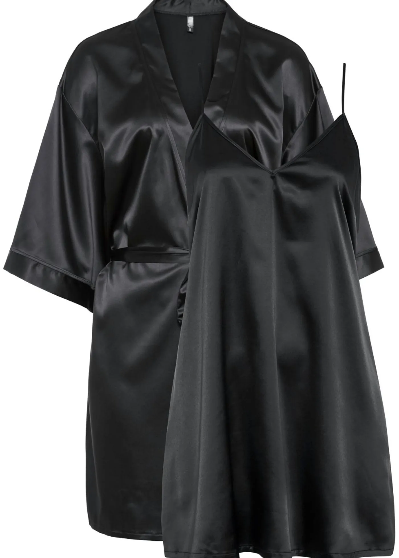 bonprix bonprix Corsés|Albornoces Y Batas>Kimono y negligé (juego de bata de 2 piezas) Negro