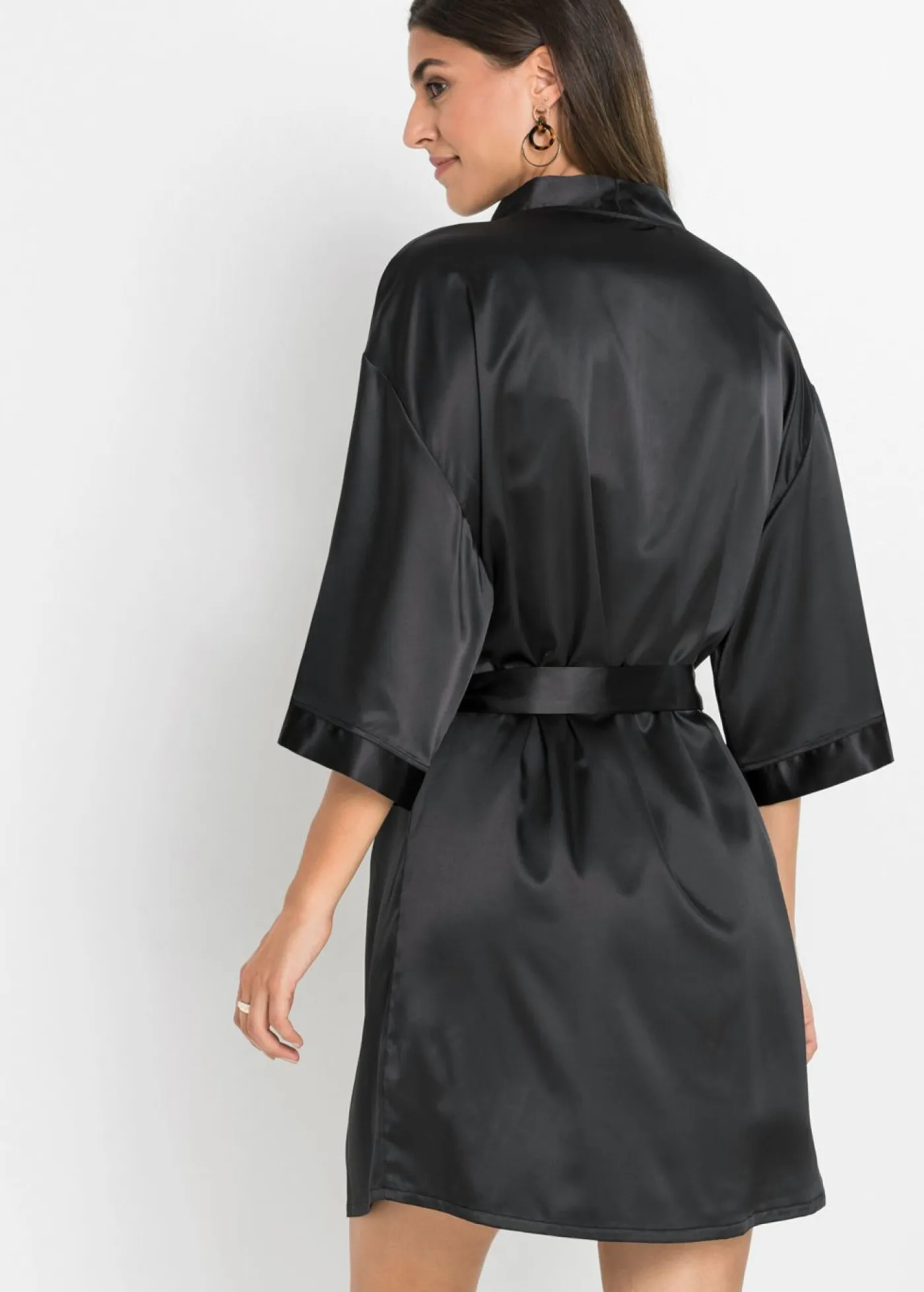 bonprix bonprix Corsés|Albornoces Y Batas>Kimono y negligé (juego de bata de 2 piezas) Negro