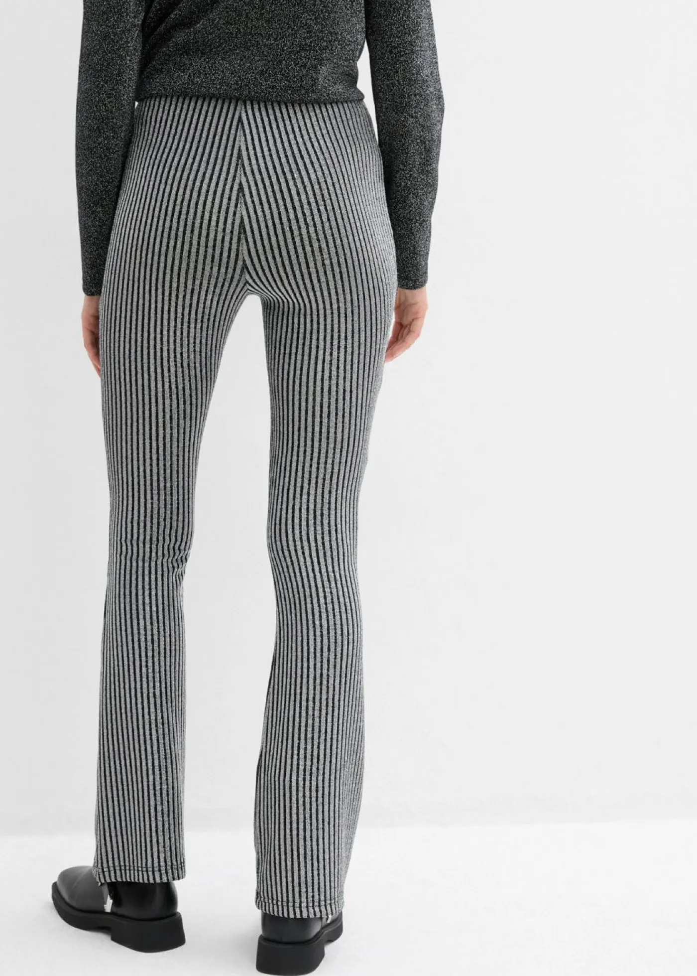 Mujer bonprix bonprix Leggings acampanados con hilo brillante