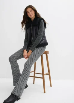 Mujer bonprix bonprix Leggings acampanados con hilo brillante