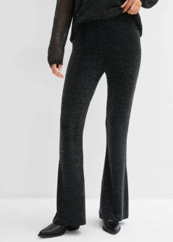 bonprix bonprix Pantalones>Leggings acampanados con purpurina Negro