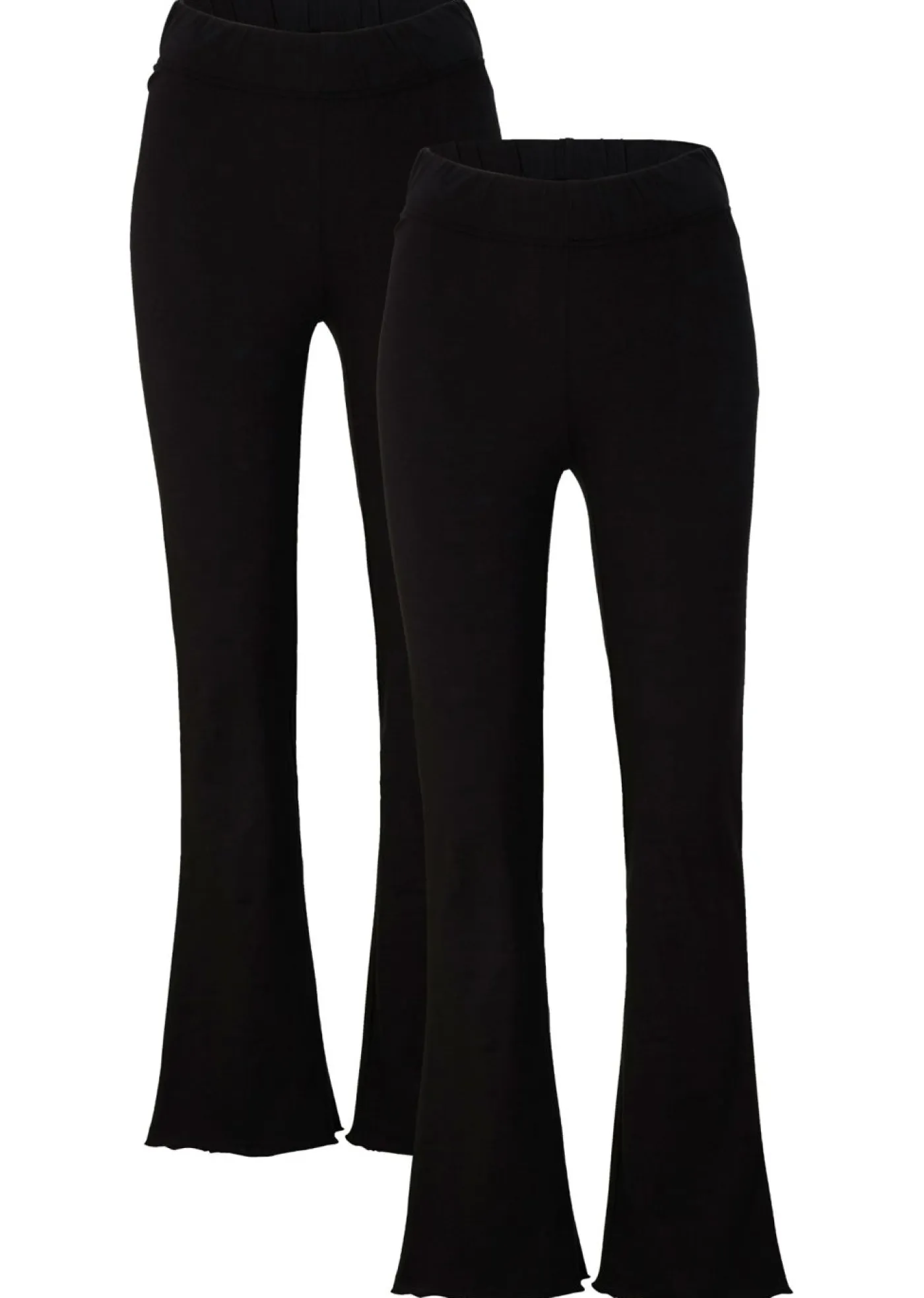 bonprix bonprix Pantalones>Leggings acampanados de mezcla de algodón (2 unidades) Negro
