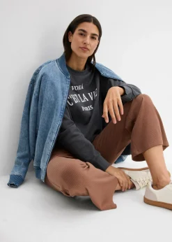 Mujer bonprix bonprix Leggings acortados de canalé de mezcla de viscosa