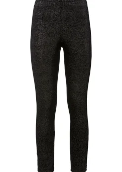 bonprix bonprix Pantalones>Leggings brillantes de terciopelo Negro-plata