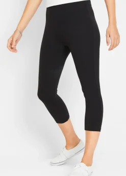 bonprix bonprix Básicos|Pantalones>Leggings capri con cinturilla cómoda Negro