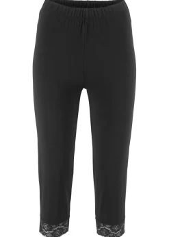 Mujer bonprix bonprix Leggings capri con detalles de encaje