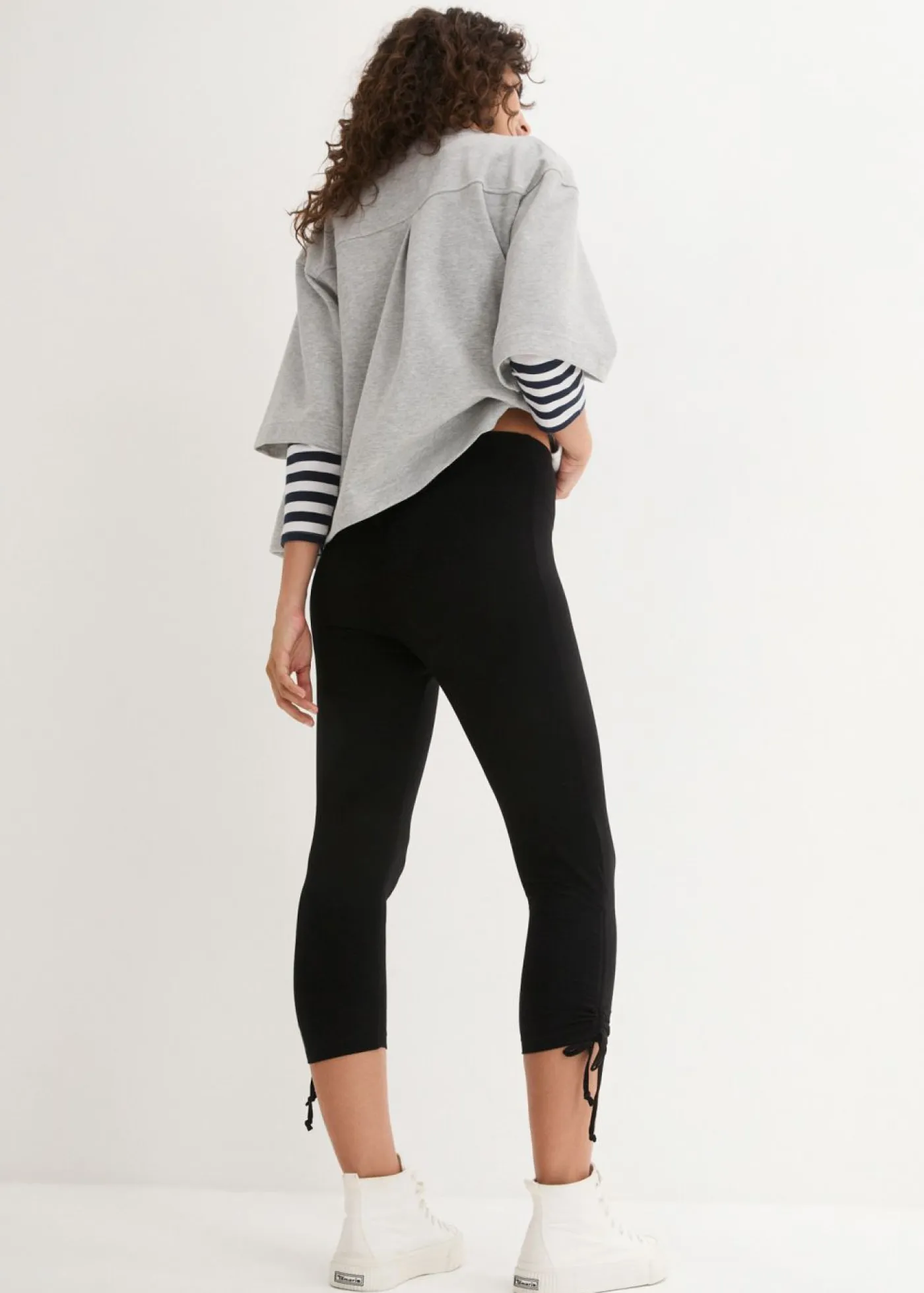 Mujer bonprix bonprix Leggings capri con fruncido (2 unidades)