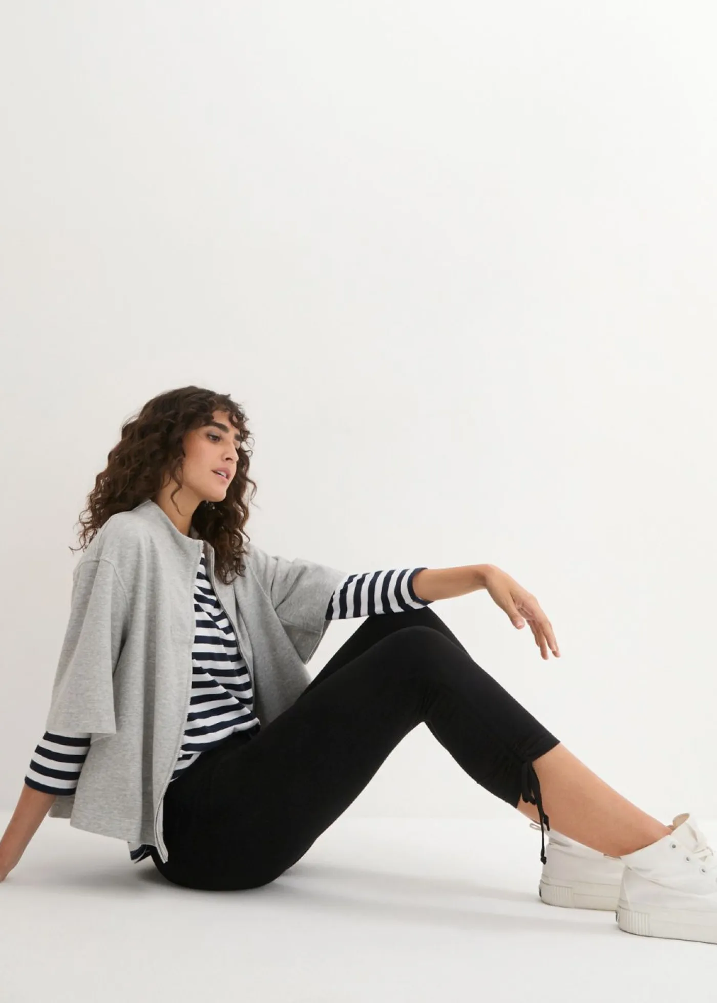 Mujer bonprix bonprix Leggings capri con fruncido (2 unidades)