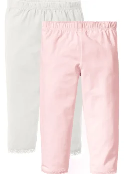 bonprix bonprix Ropa 9 A 16 Años·Pantalones Y Leggings|Ropa 9 A 16 Años·Packs De Ropa>Leggings capri de algodón orgánico (2 unidades) Rosa claro + rosa magnolia