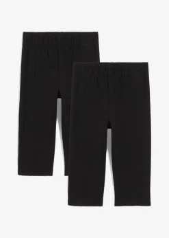 bonprix bonprix Ropa 2 A 9 Años·Pantalones Y Vaqueros|Ropa 2 A 9 Años·Multipack>Leggings capri de mezcla de algodón orgánico elástico (2 unidades) Negro