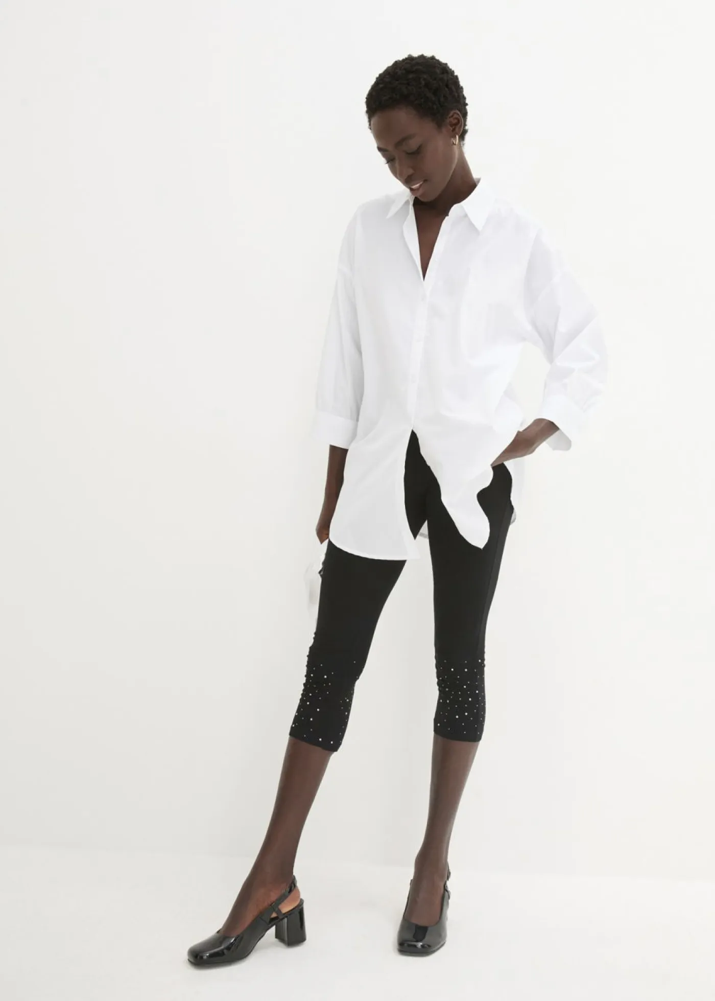 Mujer bonprix bonprix Leggings capri de mezcla de algodón