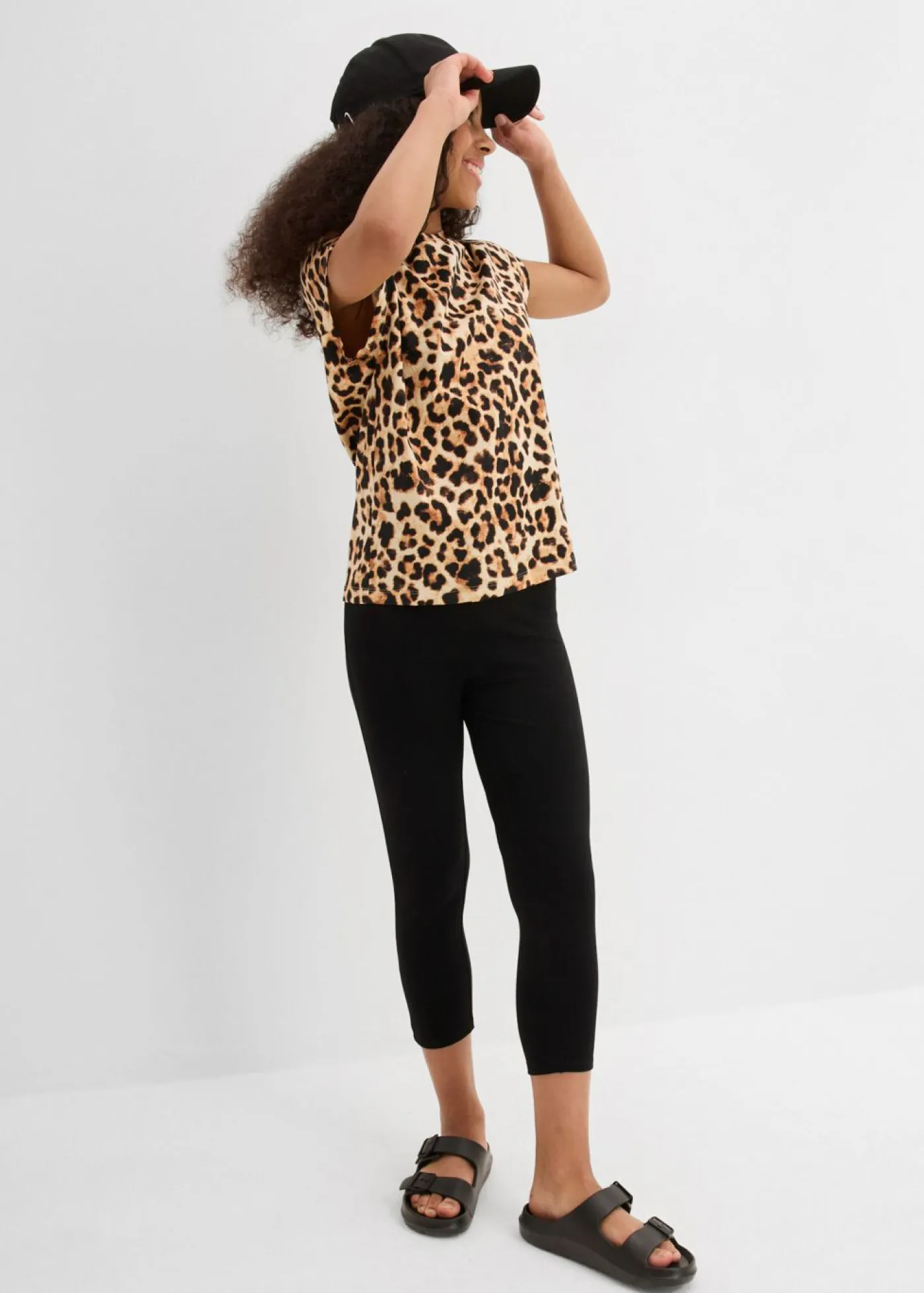 bonprix bonprix Ropa 9 A 16 Años·Pantalones Y Leggings|Ropa 9 A 16 Años·Packs De Ropa>Leggings capri de mezcla de algodón orgánico (2 unidades) Negro