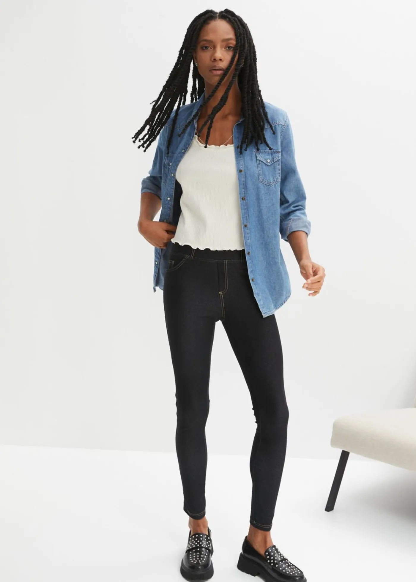 Mujer bonprix bonprix Leggings con aspecto de vaquero