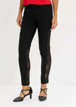 bonprix bonprix Pantalones|Novedades>Leggings con encaje Negro